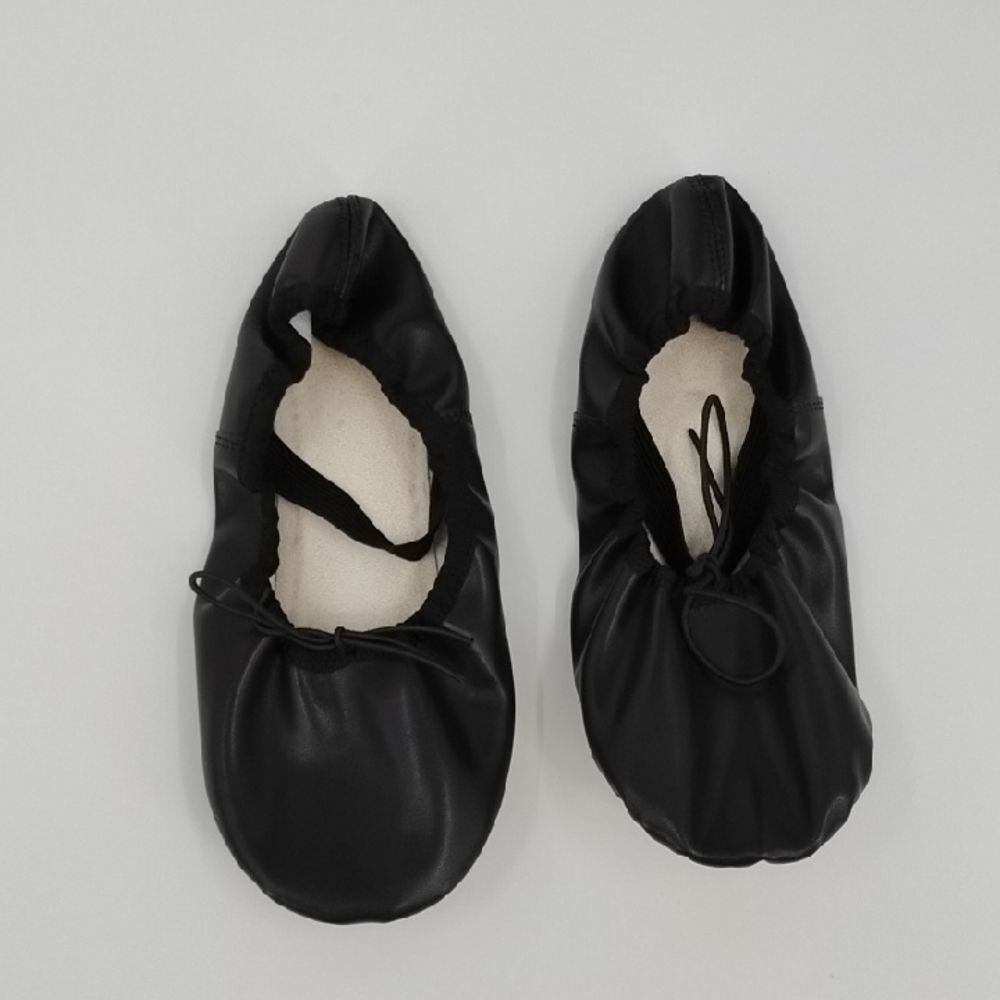 Girls Black Ballet Flats Shoes Size 2